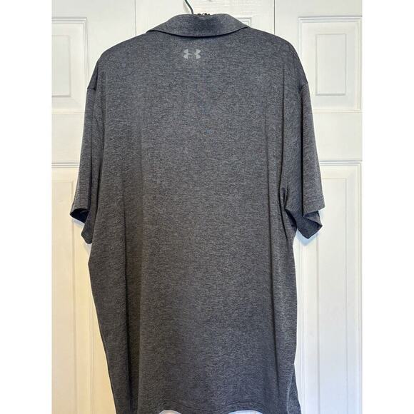 Under Armour Playoff Polo Shirt Golf Athletic Dark Gray XXL Loose Soft Collar - Picture 3 of 4